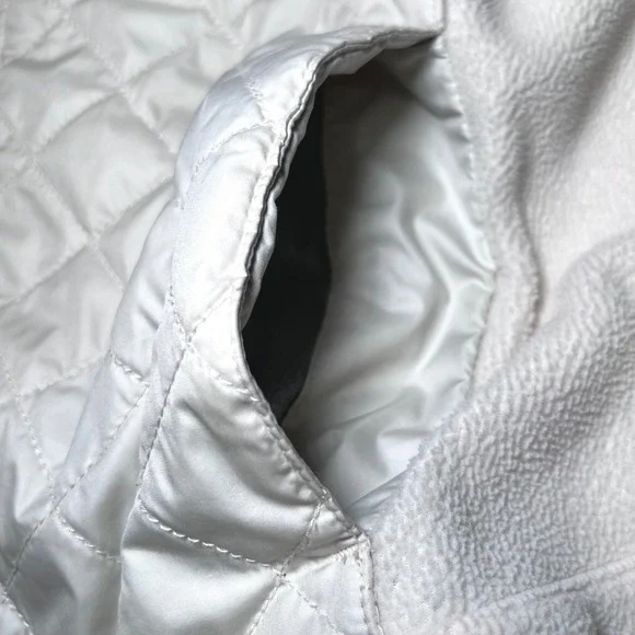 Columbia Quilted Fleece Hooded Vest Womens XL Cream Therma Coil Layering Outdoor - Picture 13 of 16